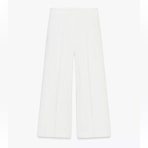 Zara White Wide-Leg Capris